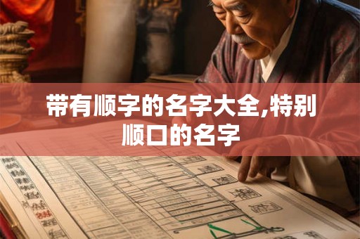 带有顺字的名字大全,特别顺口的名字