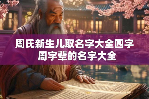 周氏新生儿取名字大全四字  周字辈的名字大全