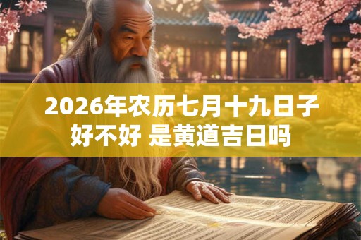 2026年农历七月十九日子好不好 是黄道吉日吗