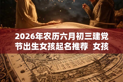 2026年农历六月初三建党节出生女孩起名推荐  女孩漂亮有涵养的名字