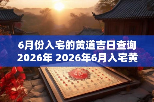 6月份入宅的黄道吉日查询2026年 2026年6月入宅黄道吉日查询