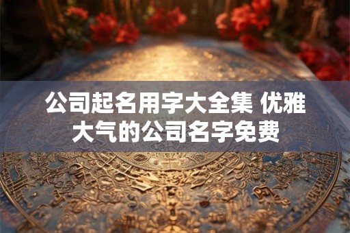 公司起名用字大全集 优雅大气的公司名字免费