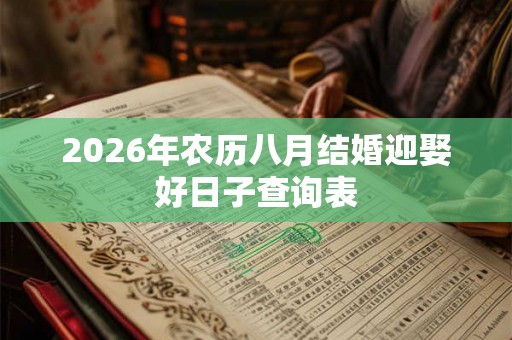 2026年农历八月结婚迎娶好日子查询表