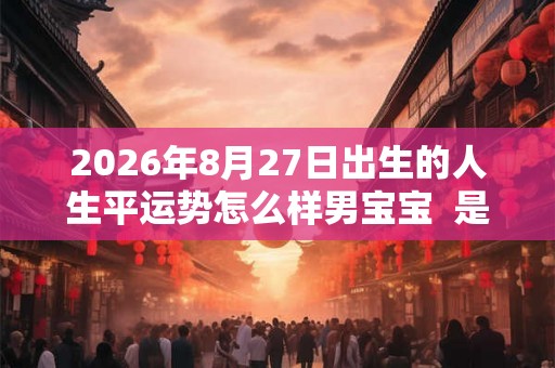 2026年8月27日出生的人生平运势怎么样男宝宝  是哪个生肖