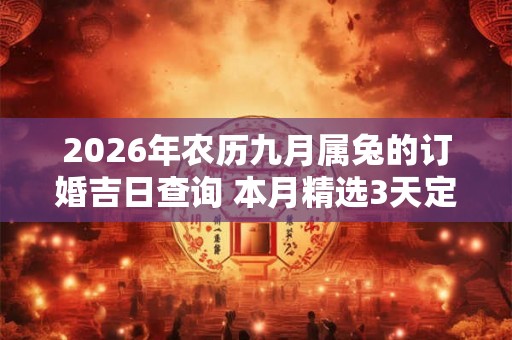 2026年农历九月属兔的订婚吉日查询 本月精选3天定亲好日子