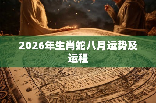 2026年生肖蛇八月运势及运程