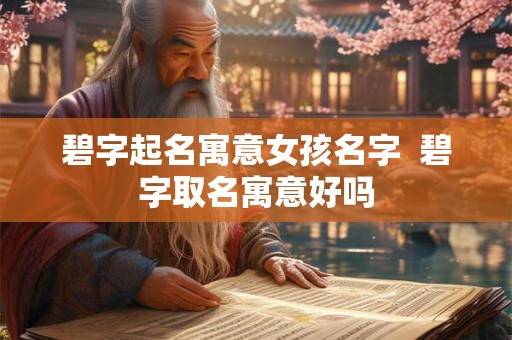 碧字起名寓意女孩名字 碧字取名寓意好吗 碧字起名寓意女孩名字 碧字取名寓意好吗