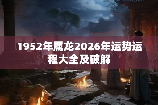1952年属龙2026年运势运程大全及破解