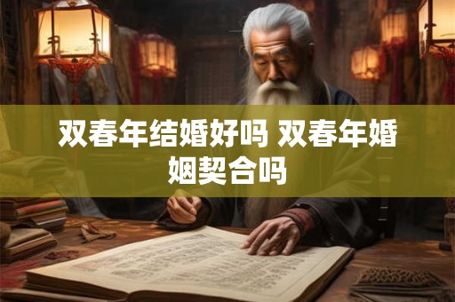 双春年结婚好吗 双春年婚姻契合吗