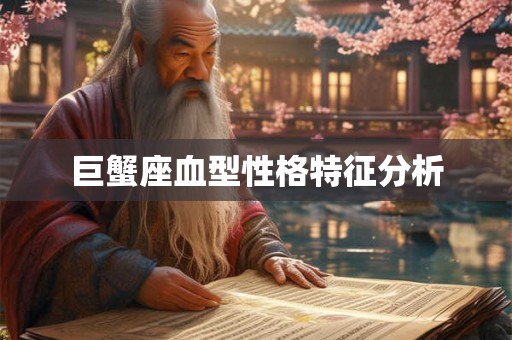 巨蟹座血型性格特征分析 巨蟹座血型性格特征分析