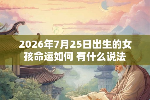 2026年7月25日出生的女孩命运如何 有什么说法