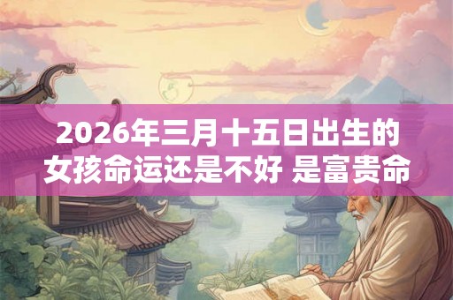 2026年三月十五日出生的女孩命运还是不好 是富贵命吗