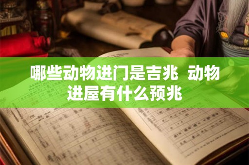 哪些动物进门是吉兆  动物进屋有什么预兆