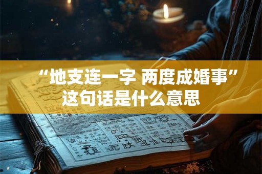 “地支连一字 两度成婚事”这句话是什么意思