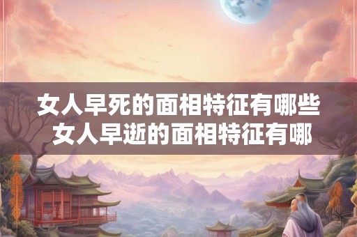 女人早死的面相特征有哪些 女人早逝的面相特征有哪些