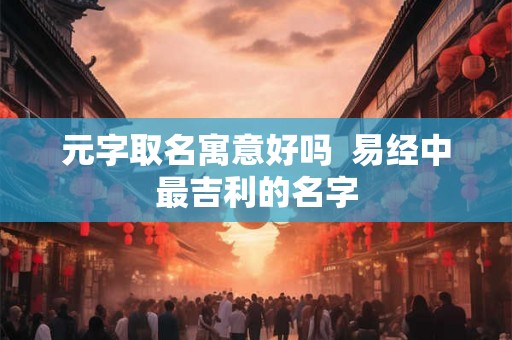 元字取名寓意好吗  易经中最吉利的名字