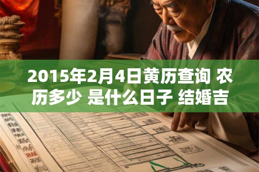 2015年2月4日黄历查询 农历多少 是什么日子 结婚吉时 2015年2月4日黄历查询 农历多少 是什么日子 结婚吉时