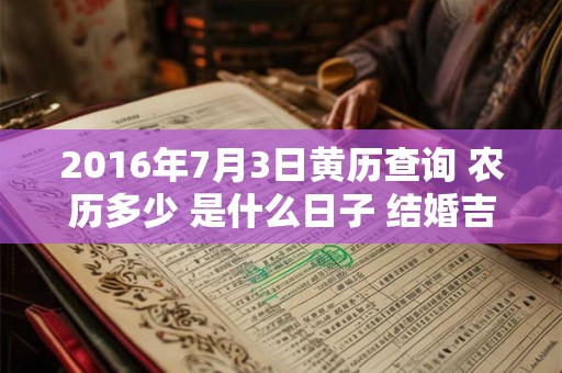 2016年7月3日黄历查询 农历多少 是什么日子 结婚吉时 2016年7月3日黄历查询 农历多少 是什么日子 结婚吉时