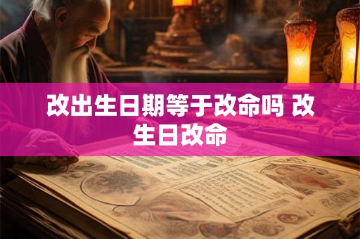 改出生日期等于改命吗 改生日改命