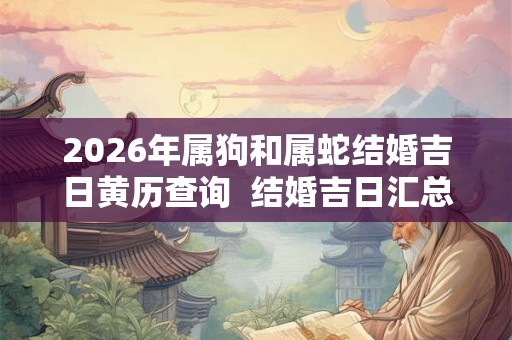 2026年属狗和属蛇结婚吉日黄历查询  结婚吉日汇总