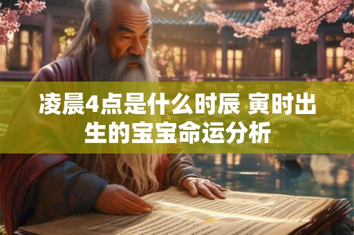 凌晨4点是什么时辰 寅时出生的宝宝命运分析