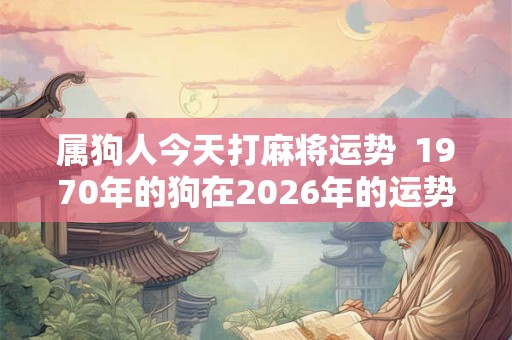 属狗人今天打麻将运势 1970年的狗在2026年的运势如何 属狗人今天打麻将运势 1970年的狗在2026年的运势如何