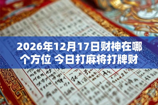 2026年12月17日财神在哪个方位 今日打麻将打牌财运方位 2026年12月17日财神在哪个方位 今日打麻将打牌财运方位