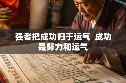 强者把成功归于运气  成功是努力和运气