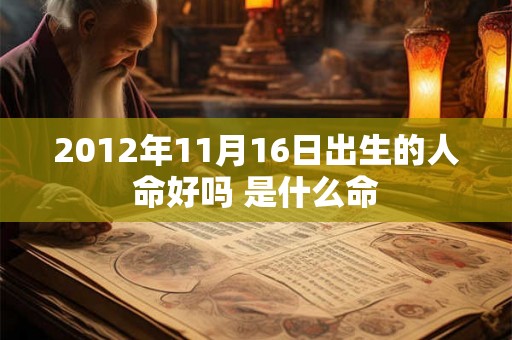 2012年11月16日出生的人命好吗 是什么命