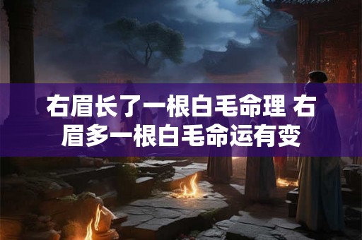 右眉长了一根白毛命理 右眉多一根白毛命运有变 右眉长了一根白毛命理 右眉多一根白毛命运有变