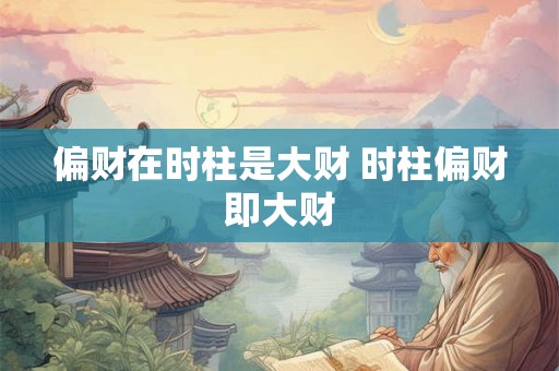 偏财在时柱是大财 时柱偏财即大财
