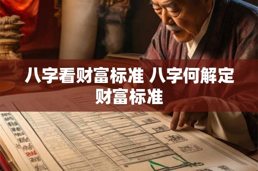 八字看财富标准 八字何解定财富标准