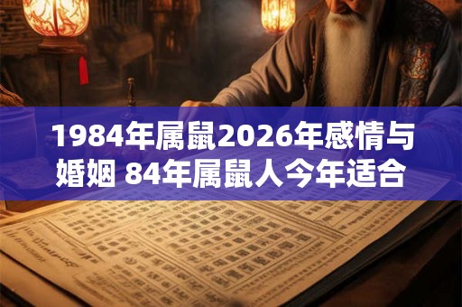 1984年属鼠2026年感情与婚姻 84年属鼠人今年适合结婚吗