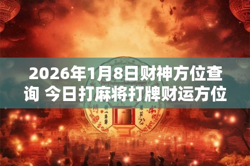 2026年1月8日财神方位查询 今日打麻将打牌财运方位