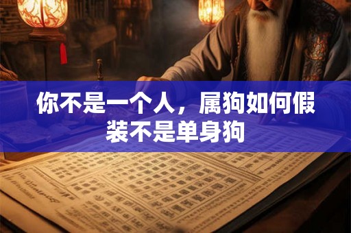 你不是一个人，属狗如何假装不是单身狗