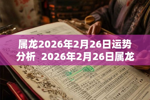 属龙2026年2月26日运势分析  2026年2月26日属龙今日运势