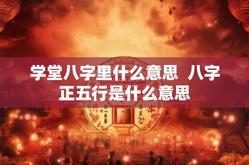 学堂八字里什么意思  八字正五行是什么意思
