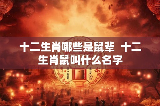 十二生肖哪些是鼠辈  十二生肖鼠叫什么名字