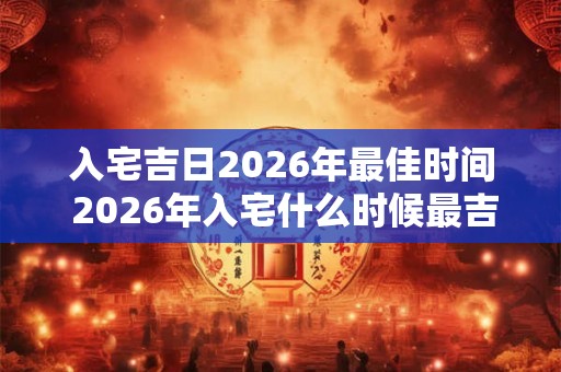 入宅吉日2026年最佳时间 2026年入宅什么时候最吉利
