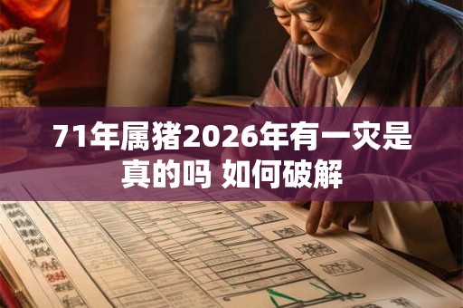 71年属猪2026年有一灾是真的吗 如何破解