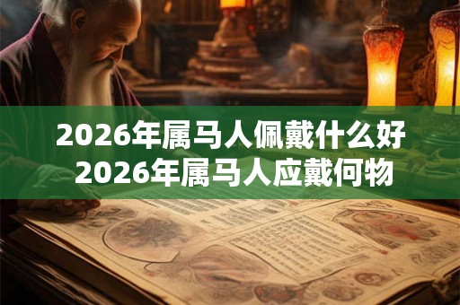 2026年属马人佩戴什么好 2026年属马人应戴何物