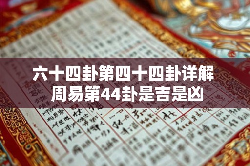六十四卦第四十四卦详解 周易第44卦是吉是凶 六十四卦第四十四卦详解 周易第44卦是吉是凶