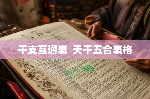 干支互通表  天干五合表格