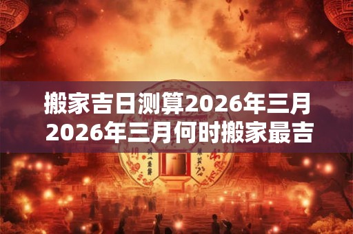 搬家吉日测算2026年三月 2026年三月何时搬家最吉利 搬家吉日测算2026年三月 2026年三月何时搬家最吉利