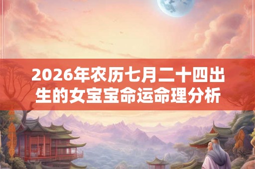 2026年农历七月二十四出生的女宝宝命运命理分析 2026年农历七月二十四出生的女宝宝命运命理分析
