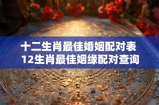 十二生肖最佳婚姻配对表 12生肖最佳姻缘配对查询 十二生肖最佳婚姻配对表 12生肖最佳姻缘配对查询