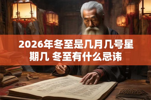 2026年冬至是几月几号星期几 冬至有什么忌讳