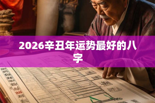 2026辛丑年运势最好的八字
