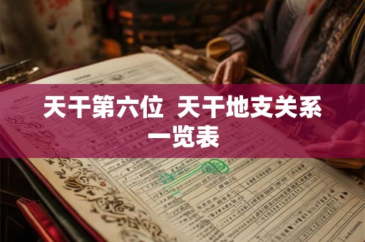 天干第六位  天干地支关系一览表