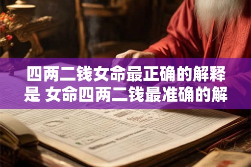 四两二钱女命最正确的解释是 女命四两二钱最准确的解释